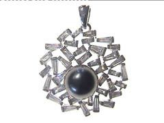212518-2R00-157 | Anhänger Hameln 212518 925 Silber rhodiniert Perle-Imitation schwarz / s.Zirkonia 
